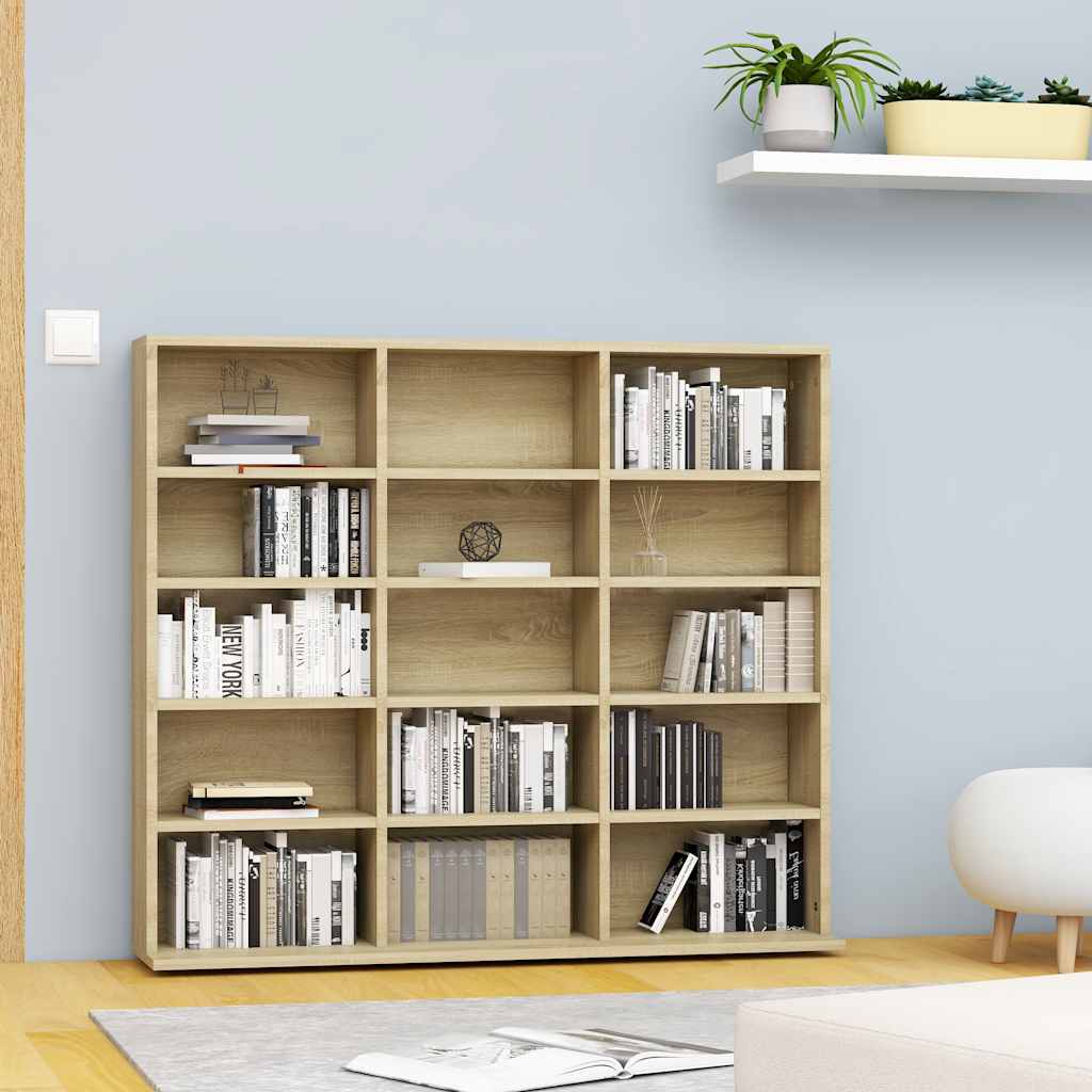 Cd-kast 100x23x89,5 cm bewerkt hout sonoma eikenkleurig