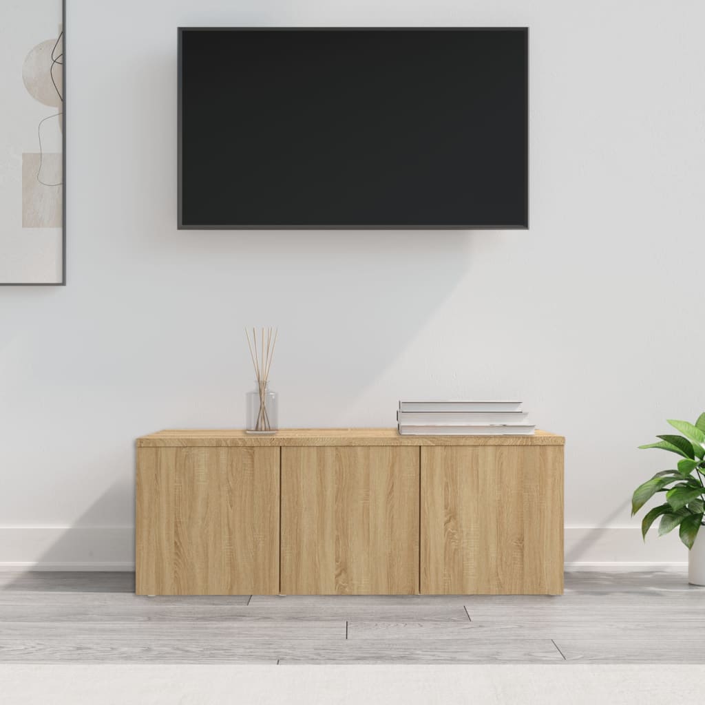 Tv-meubel 80x34x30 cm bewerkt hout sonoma eikenkleurig