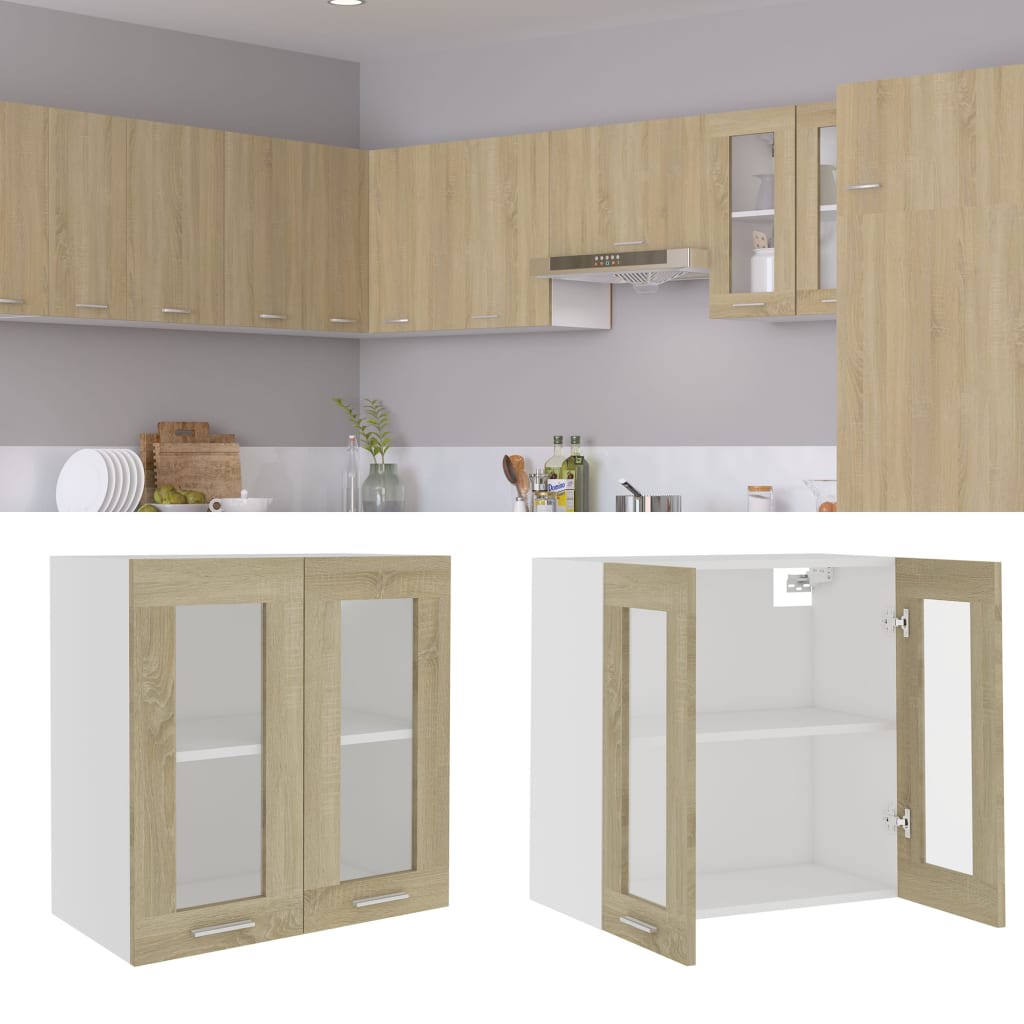 Bovenkast Lyon 60x31x60 cm bewerkt hout sonoma eikenkleurig
