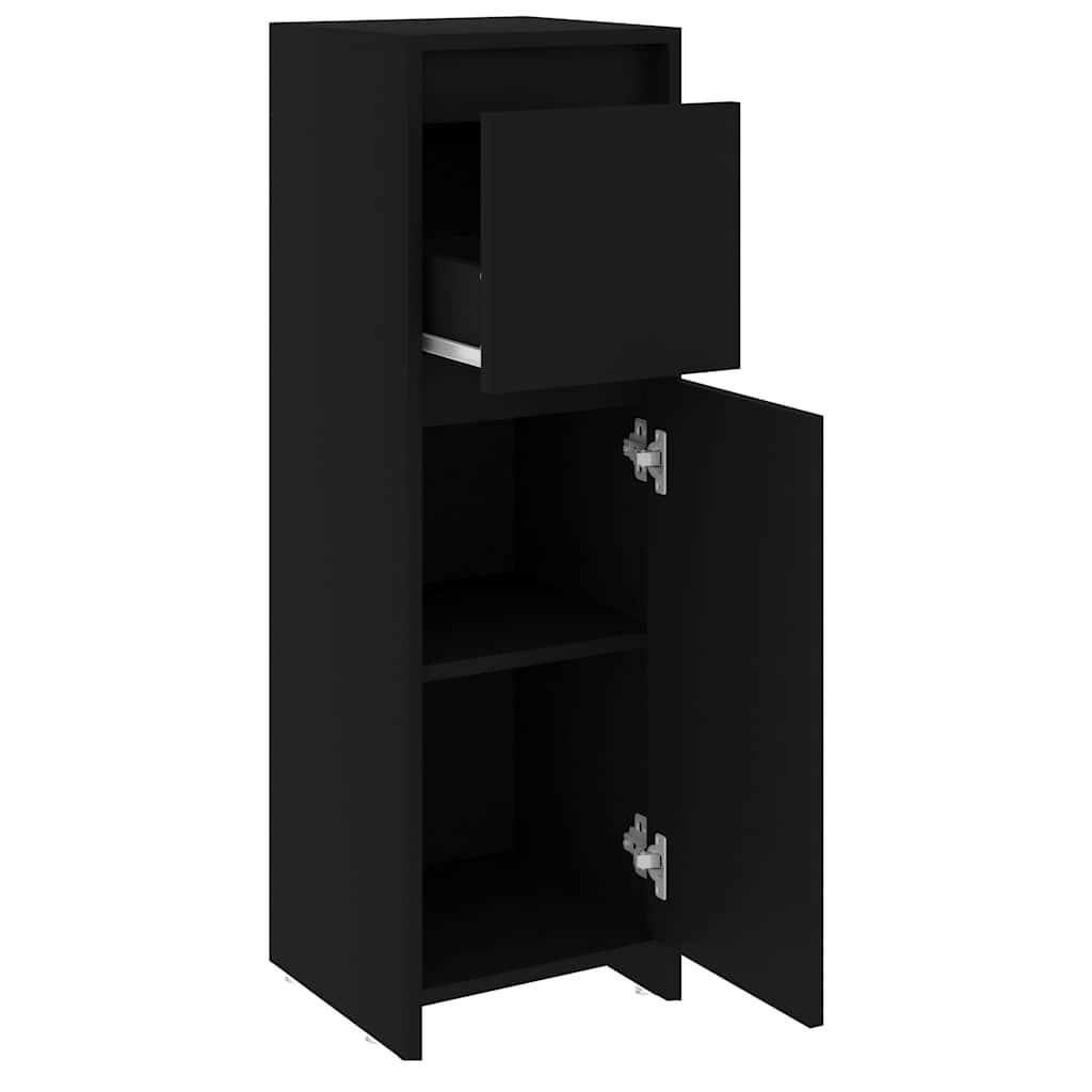 Badkamerkast 30x30x95 cm bewerkt hout zwart – afbeelding 7