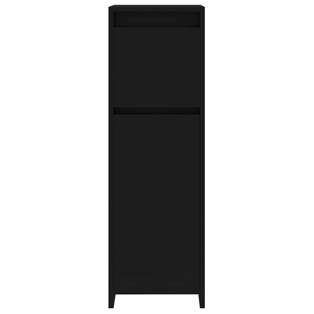 Badkamerkast 30x30x95 cm bewerkt hout zwart – afbeelding 8