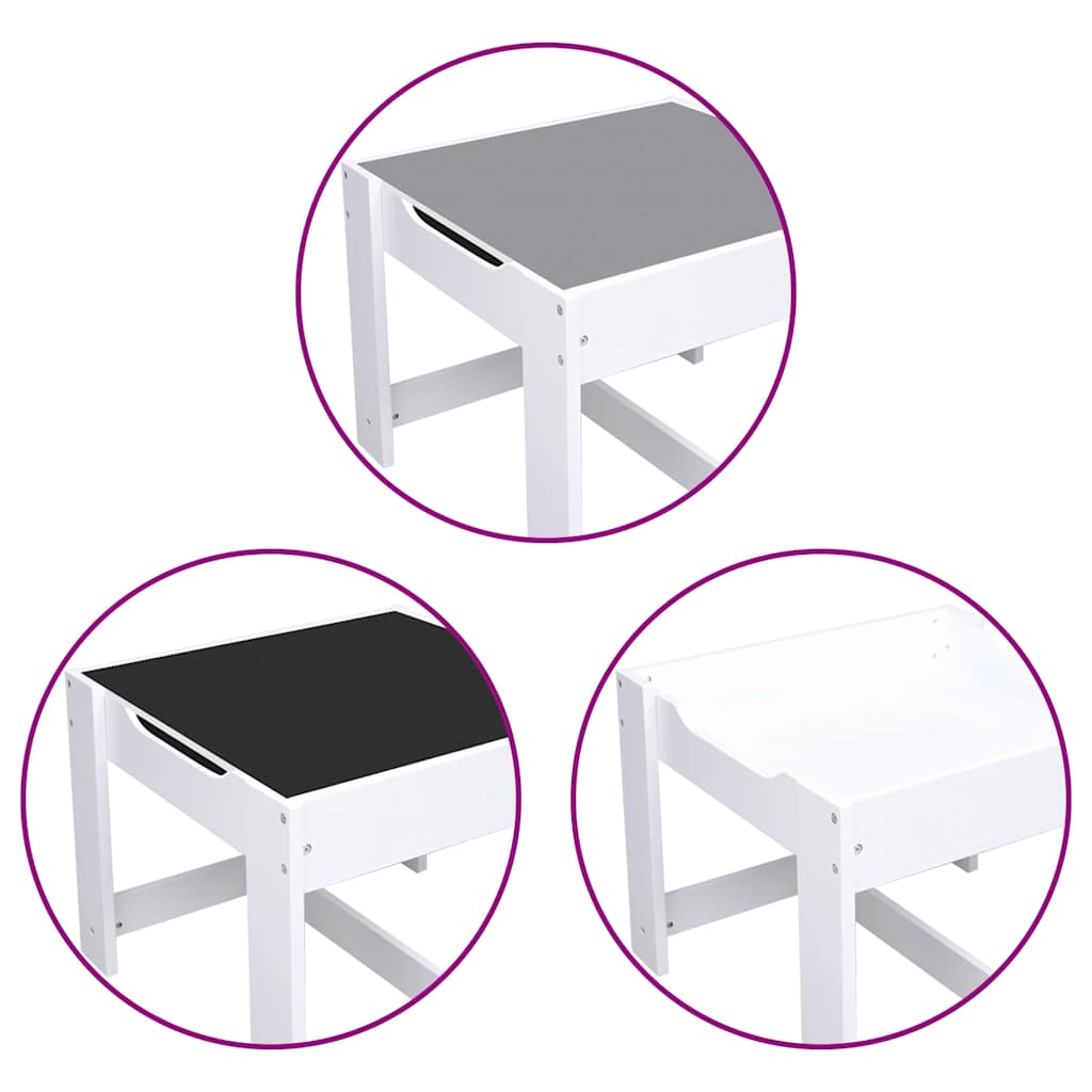 Kindertafel met 2 stoelen MDF wit – afbeelding 9
