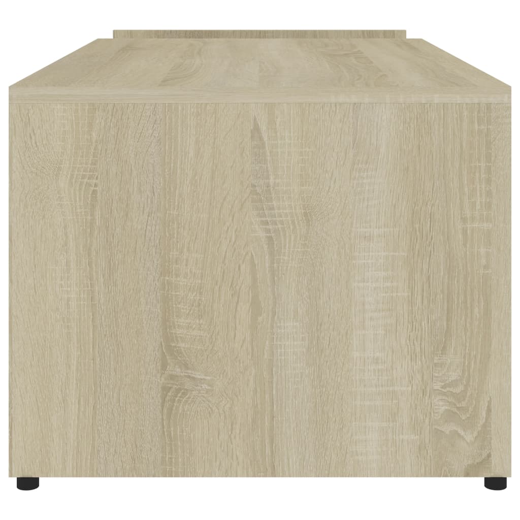 Salontafel 90x45x35 cm bewerkt hout wit en sonoma eikenkleurig – afbeelding 5