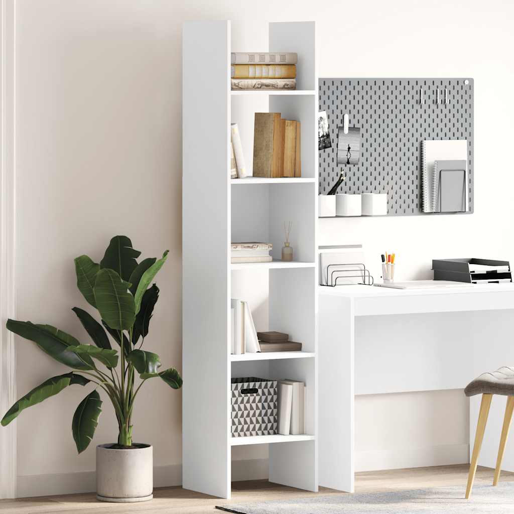 Boekenkast 40x35x180 cm bewerkt hout wit