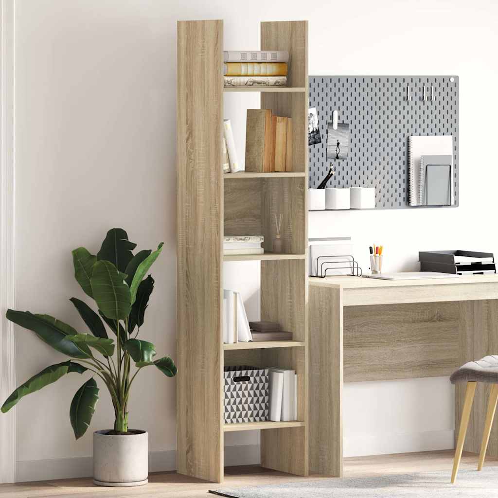 Boekenkast 40x35x180 cm bewerkt hout sonoma eikenkleurig