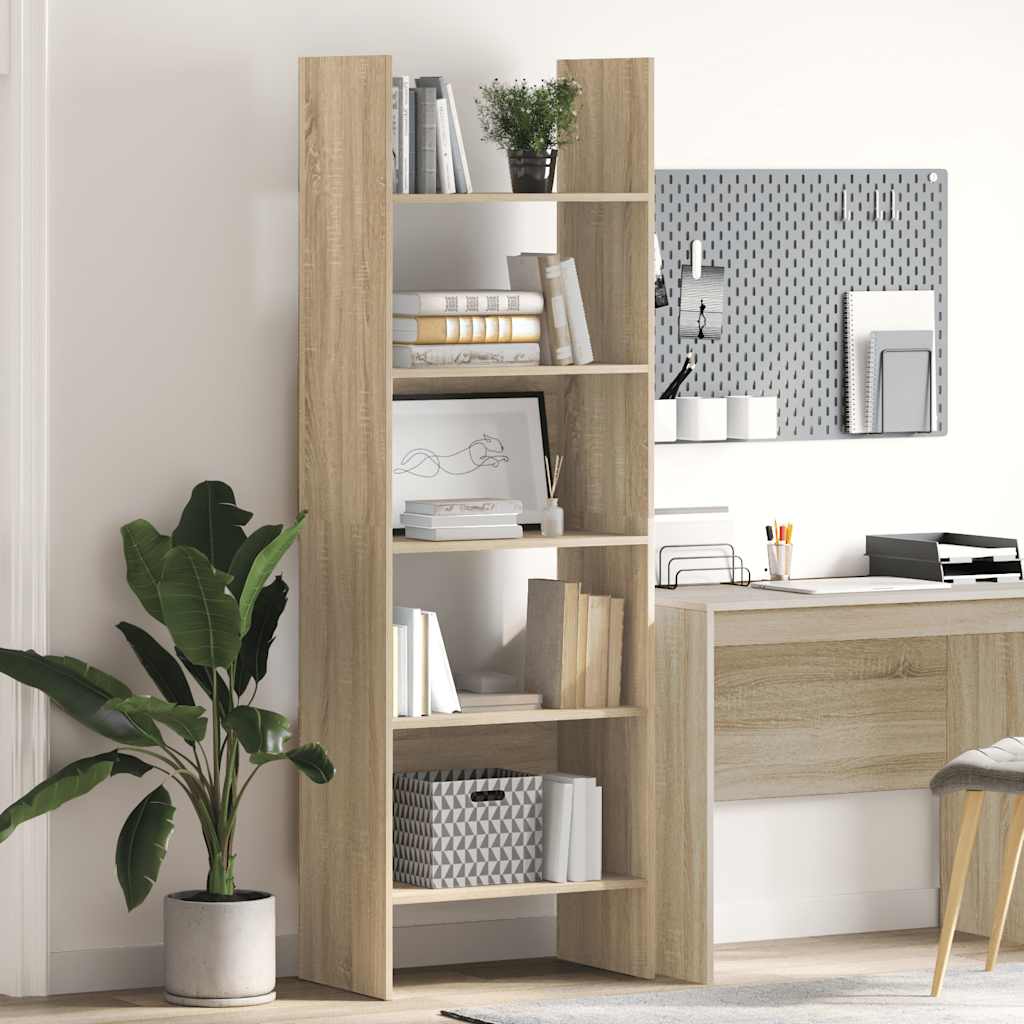 Boekenkast 60x35x180 cm bewerkt hout sonoma eikenkleurig
