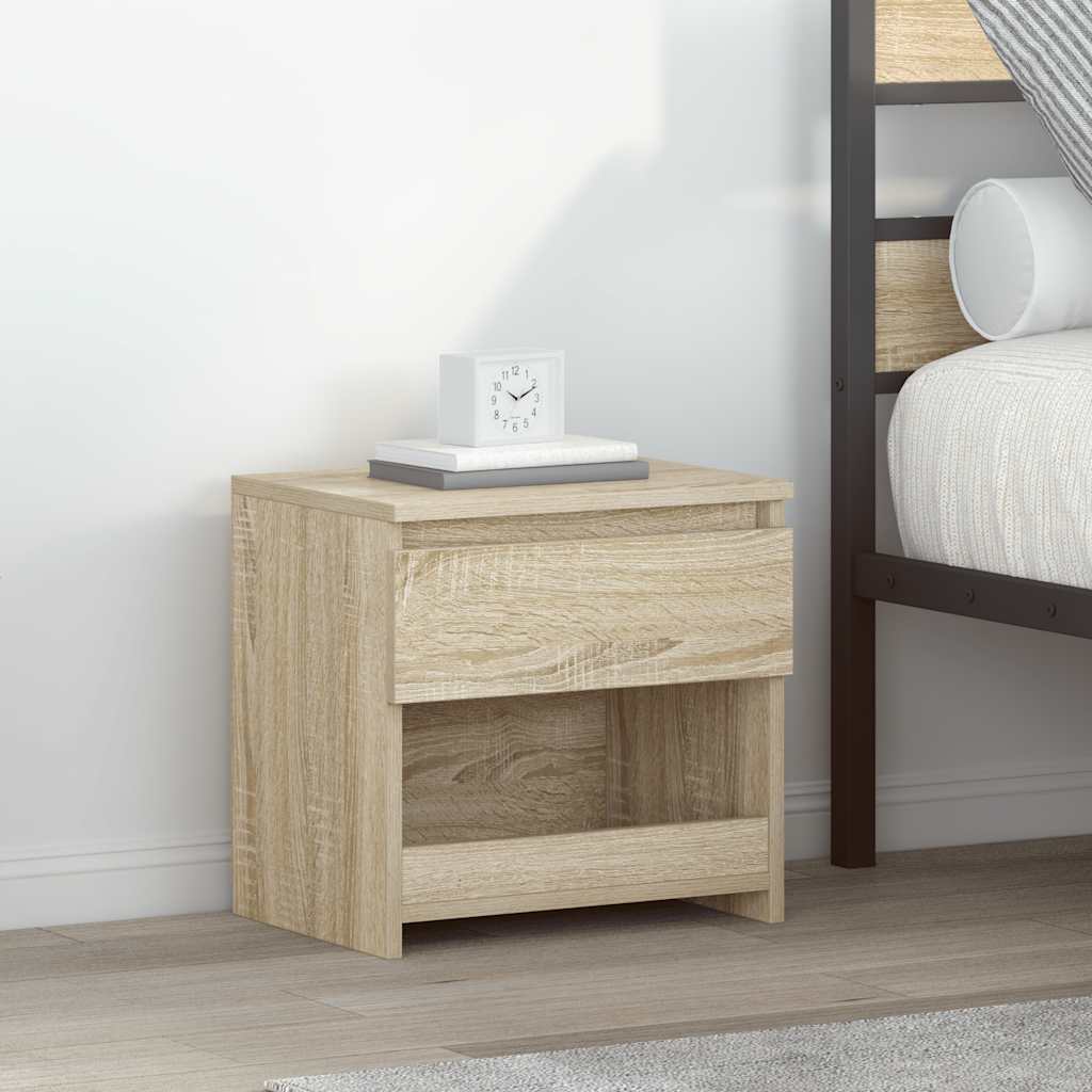 Nachtkastje 40x30x39 cm bewerkt hout sonoma eikenkleurig