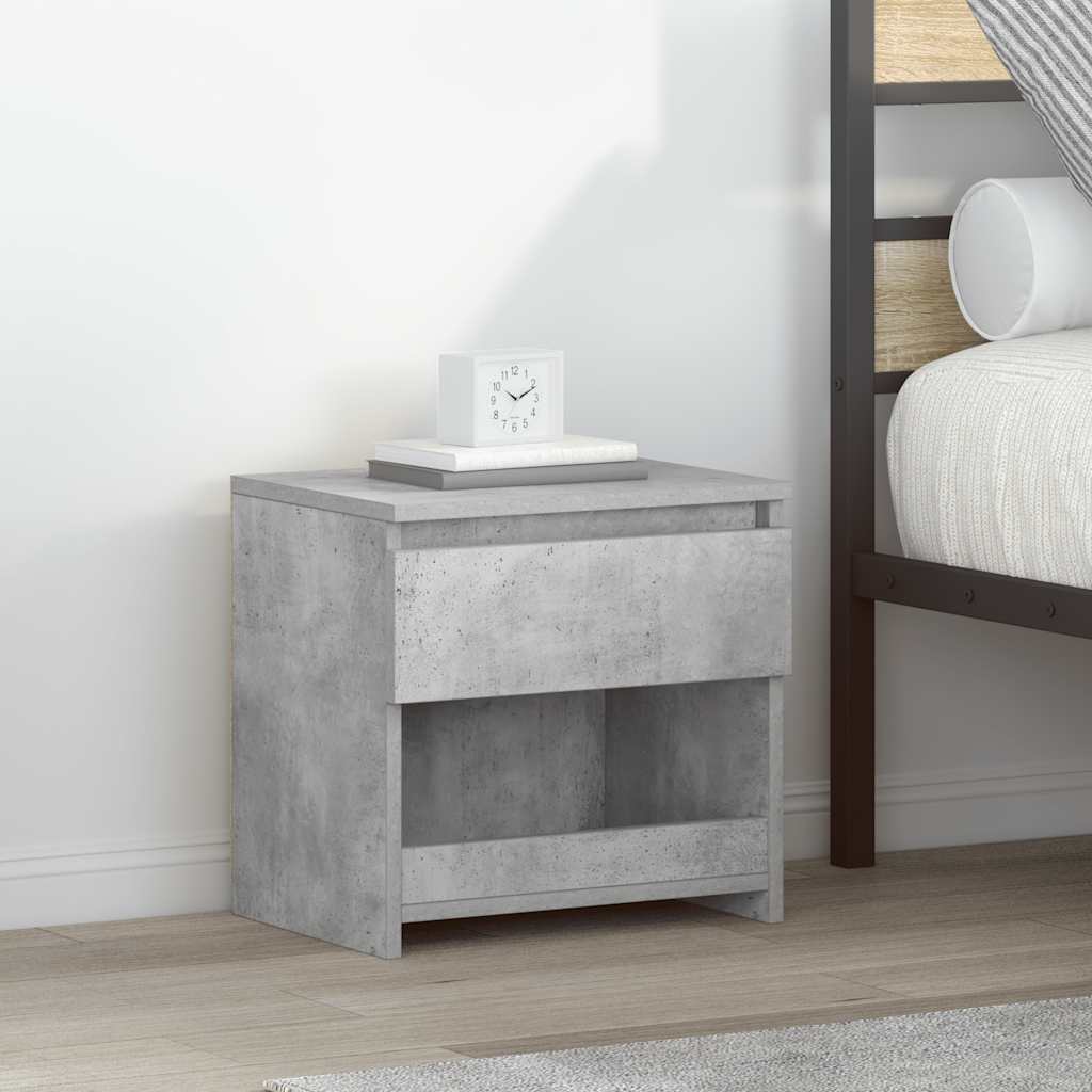 Nachtkastjes 2 st 40x30x39 cm bewerkt hout betongrijs