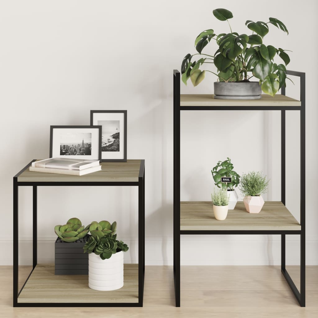 Wandschappen 4 st 40x40x1,5 cm spaanplaat sonoma eikenkleurig