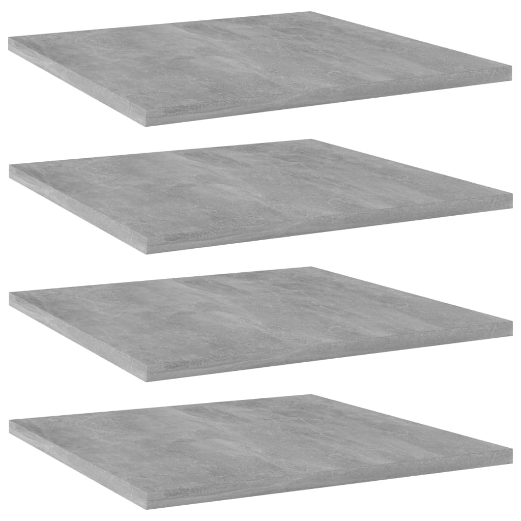 Wandschappen 4 st 40x40x1,5 cm bewerkt hout betongrijs