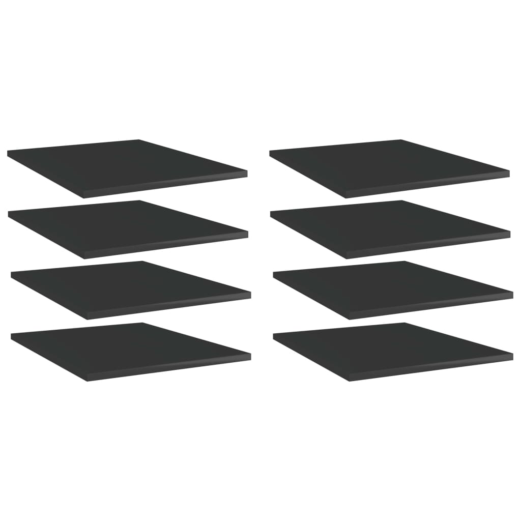 Wandschappen 8 st 40x50x1,5 cm bewerkt hout hoogglans zwart – afbeelding 1