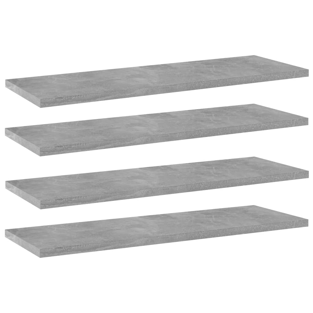 Wandschappen 4 st 60x20x1,5 cm spaanplaat betongrijs