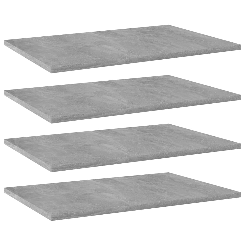 Wandschappen 4 st 60x40x1,5 cm bewerkt hout betongrijs