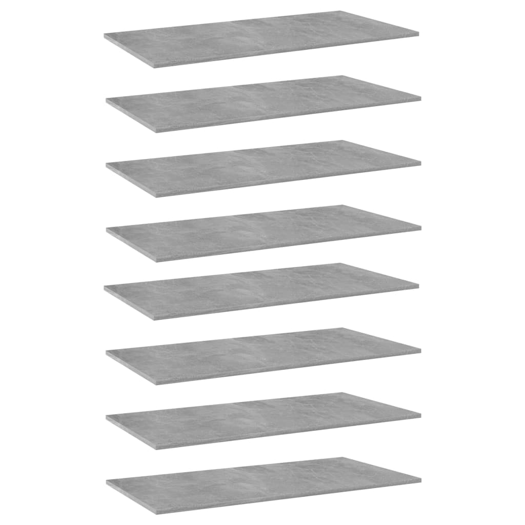 Wandschappen 8 st 80x30x1,5 cm spaanplaat betongrijs