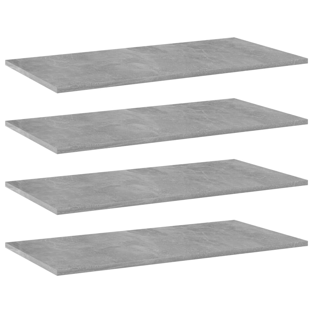 Wandschappen 4 st 80x40x1,5 cm bewerkt hout betongrijs