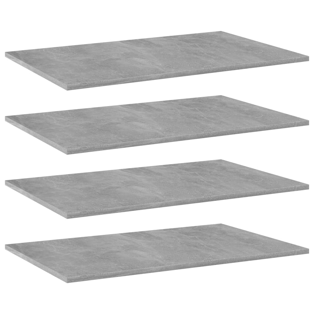 Wandschappen 4 st 80x50x1,5 cm bewerkt hout betongrijs