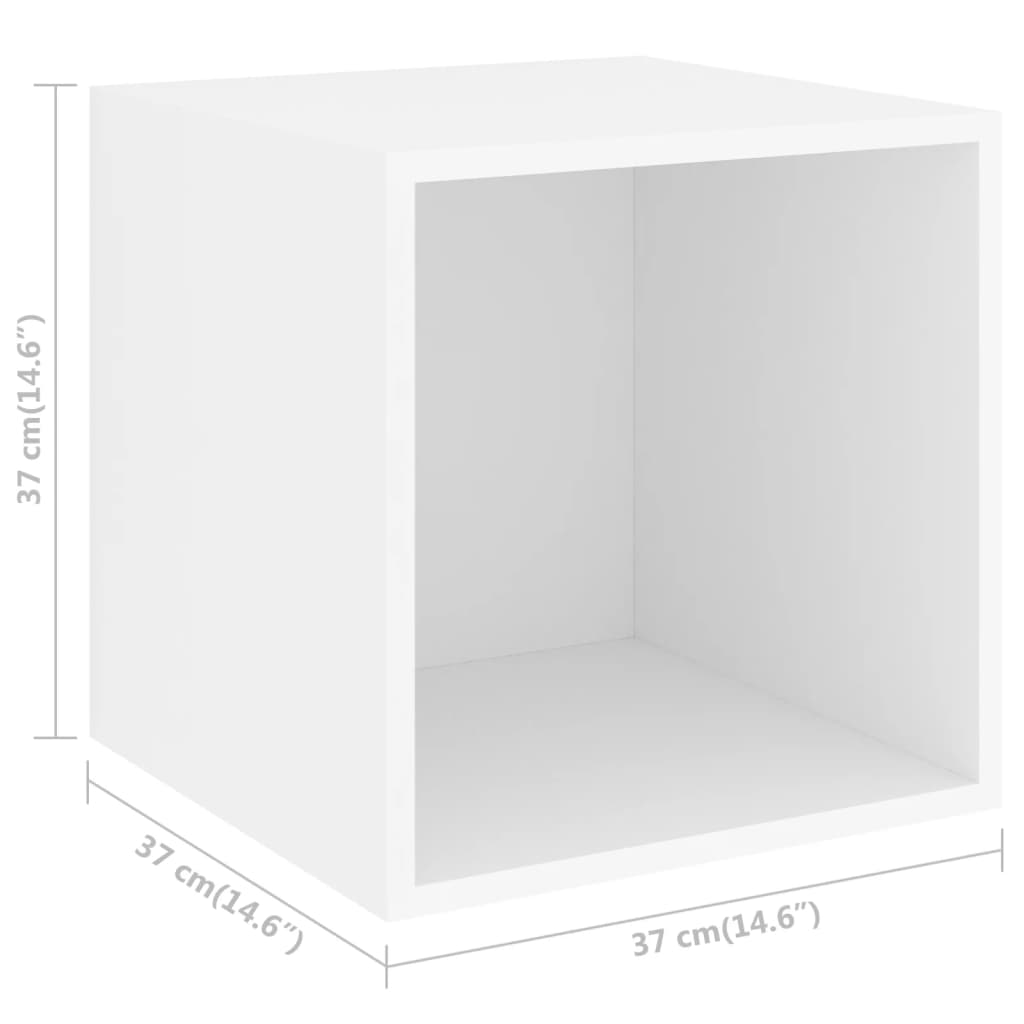Wandkasten 2 st 37x37x37 cm bewerkt hout wit – afbeelding 10