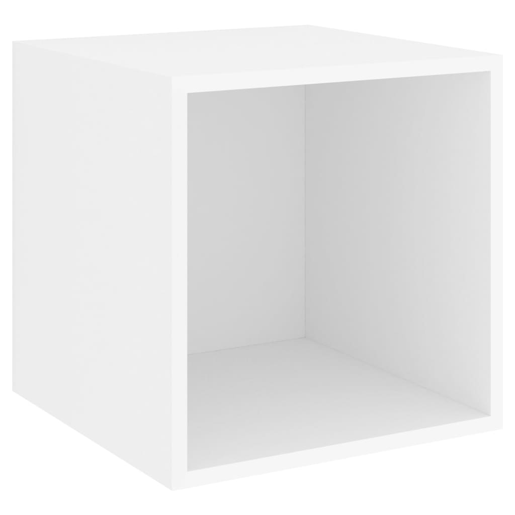 Wandkasten 2 st 37x37x37 cm bewerkt hout wit – afbeelding 7
