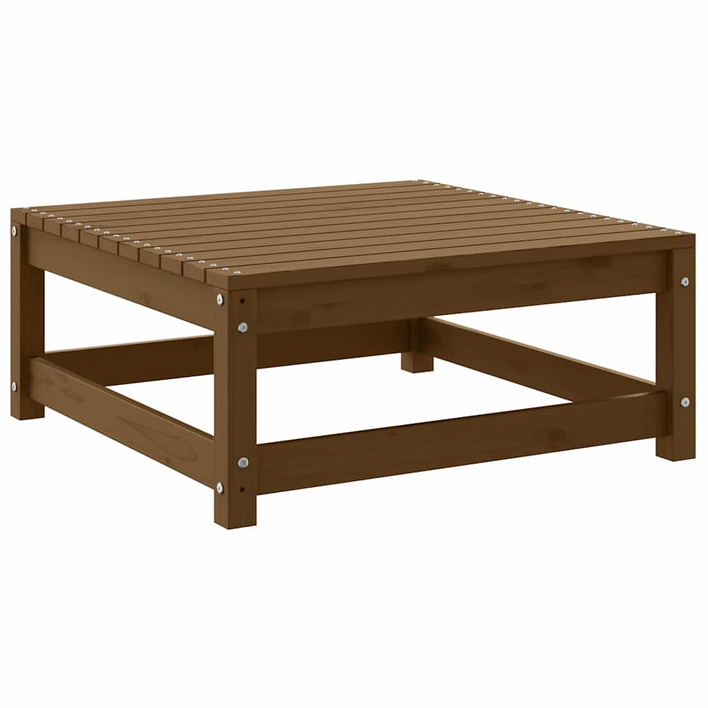 Tuinvoetenbank 70x70x30 cm massief grenenhout honingbruin – afbeelding 1