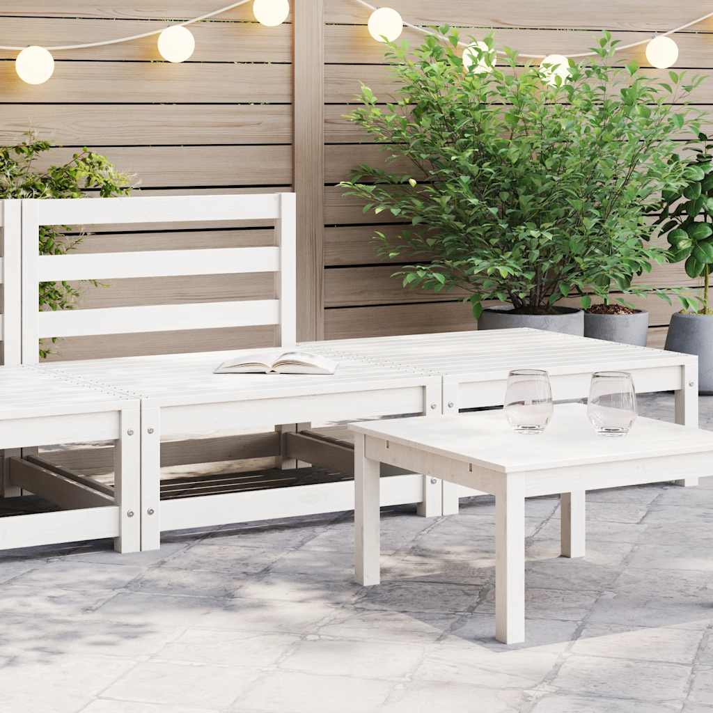 2-delige Loungeset massief grenenhout wit – afbeelding 1