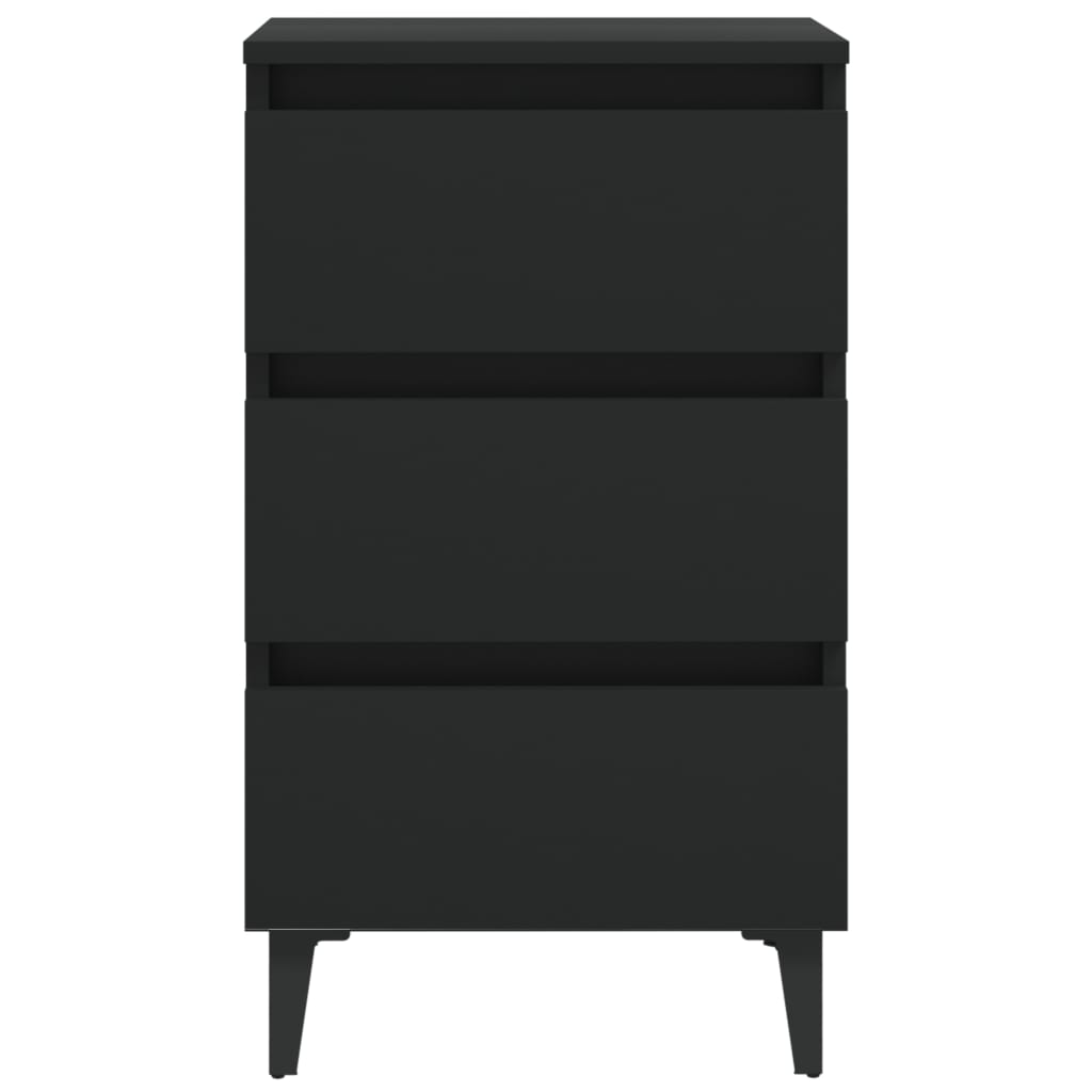 Nachtkastje met metalen poten 40x35x69 cm zwart – afbeelding 3