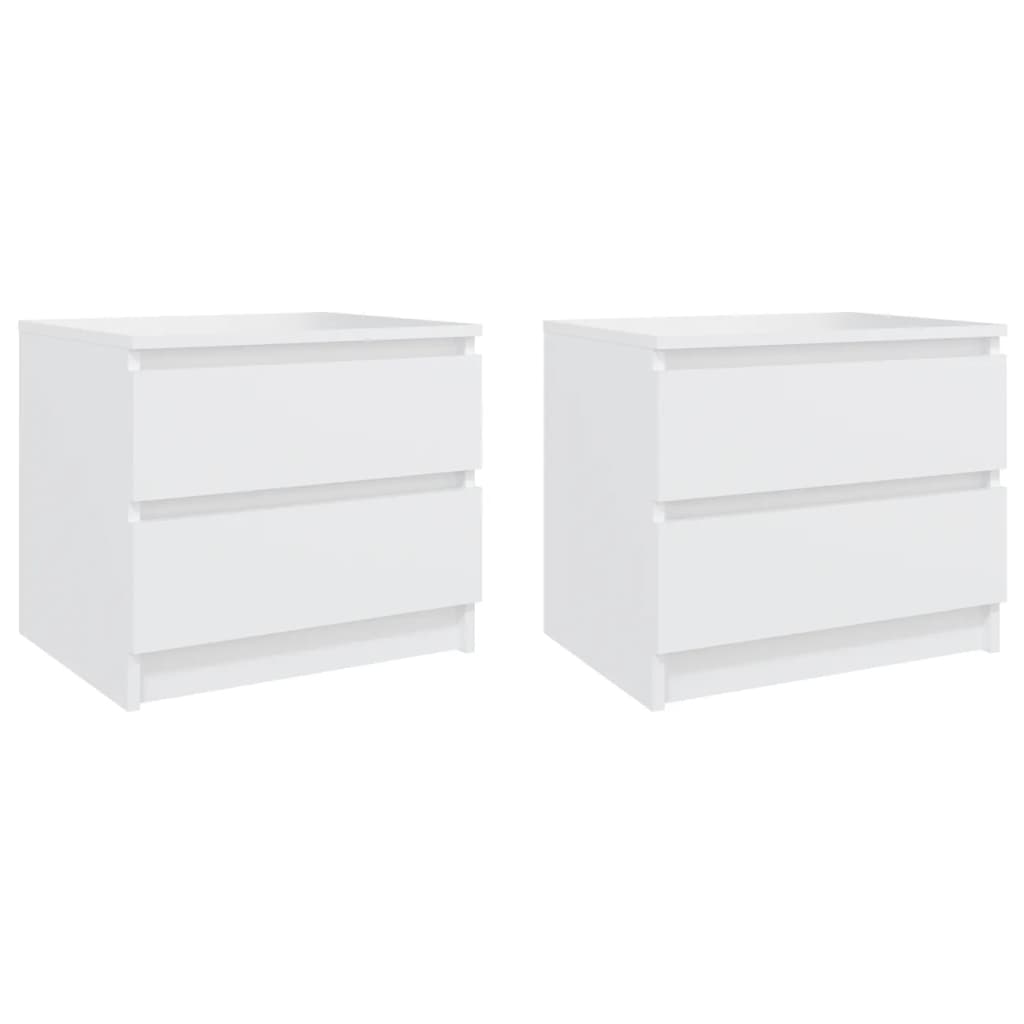 Nachtkastjes 2 st 50x39x43,5 cm bewerkt hout wit