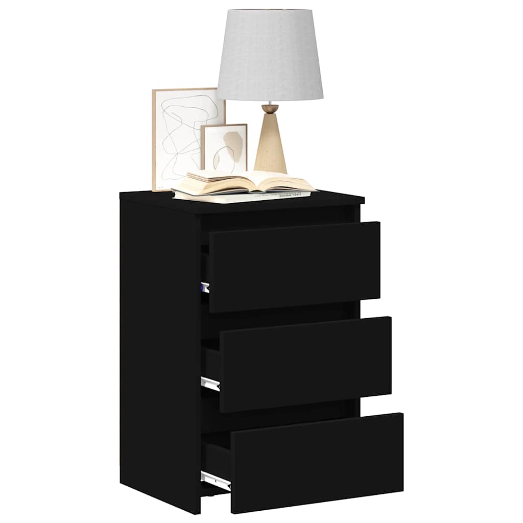 Nachtkastjes 2 st 40x35x62,5 cm bewerkt hout zwart – afbeelding 7