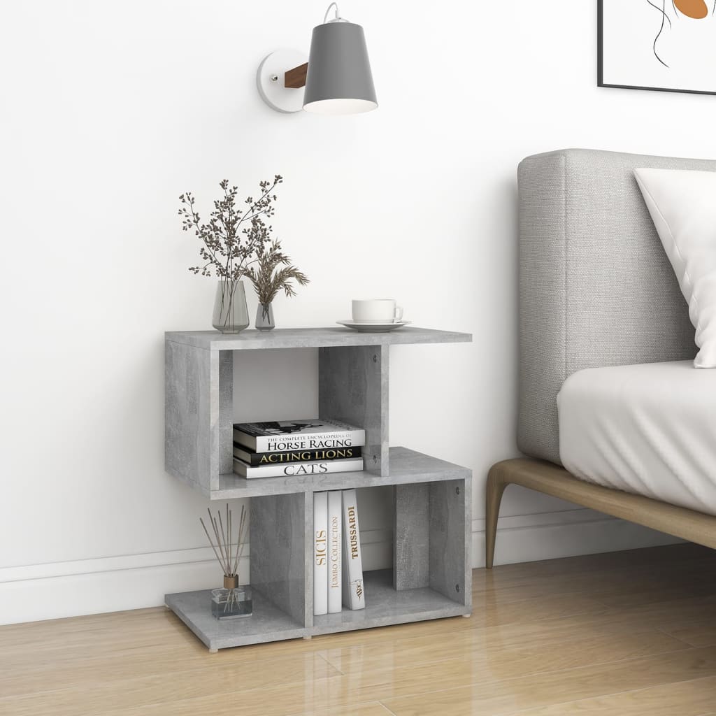 Nachtkastjes 2 st 50x30x51,5 cm bewerkt hout betongrijs