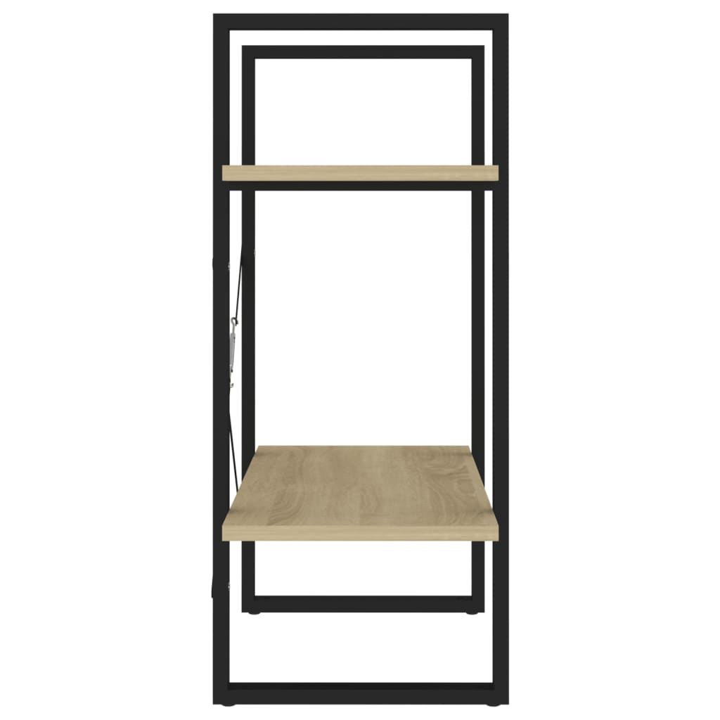 Boekenkast met 2 schappen 60x30x70 cm bewerkt hout sonoma eiken – afbeelding 6