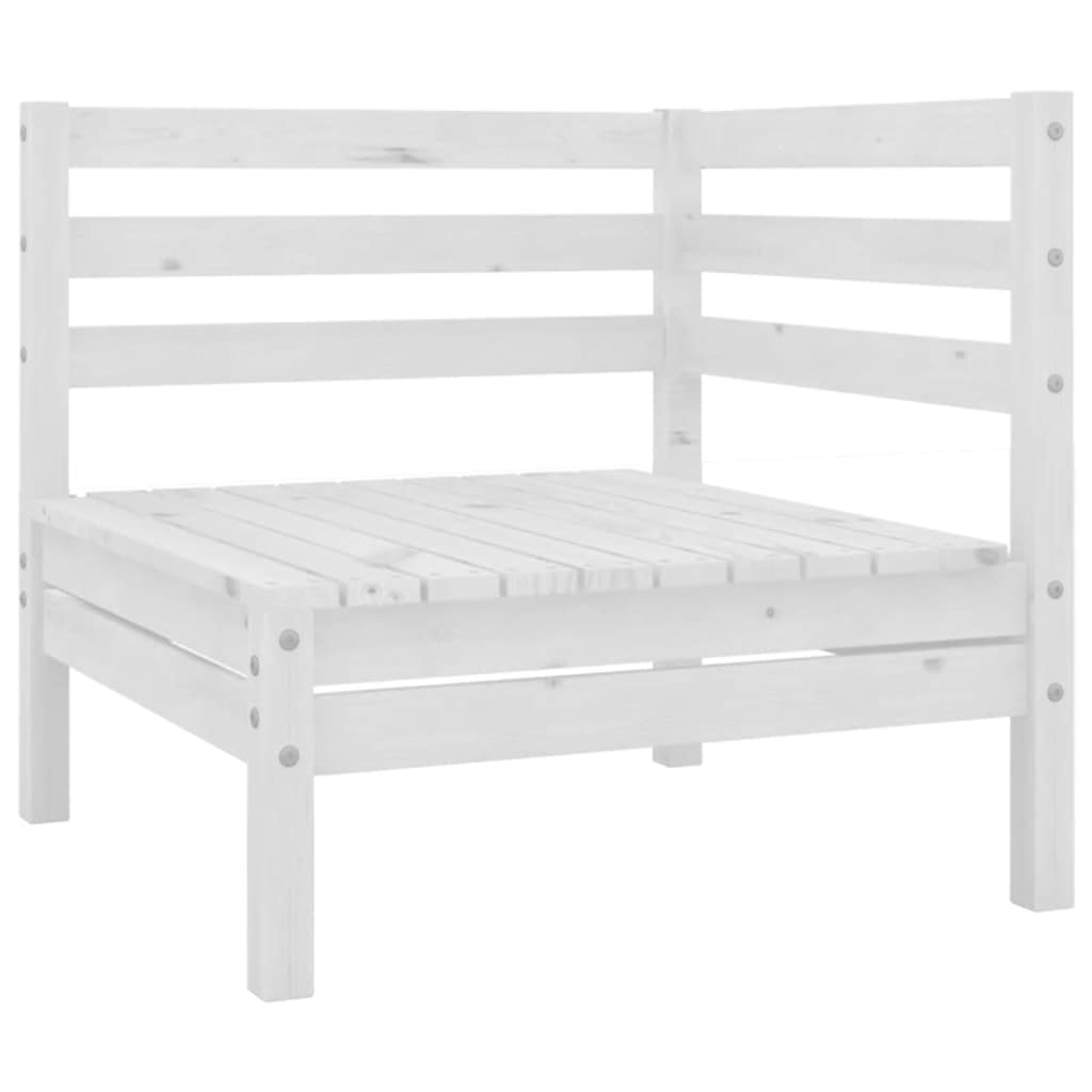Tuinhoekbanken 2 st massief grenenhout wit – afbeelding 2