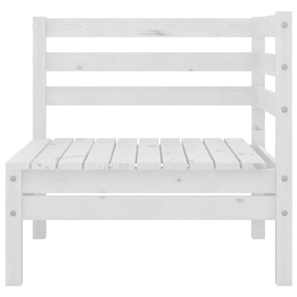 Tuinhoekbanken 2 st massief grenenhout wit – afbeelding 3