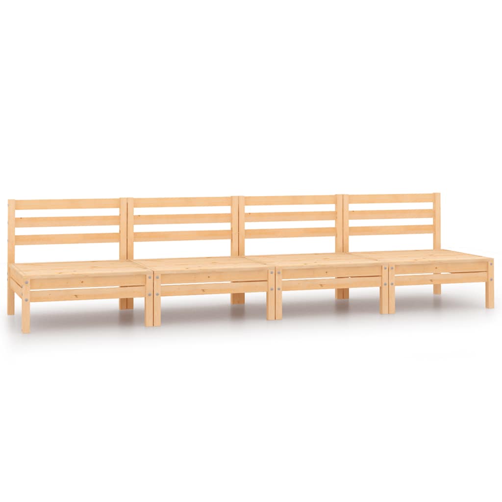 Tuinmiddenbanken 4 st massief grenenhout