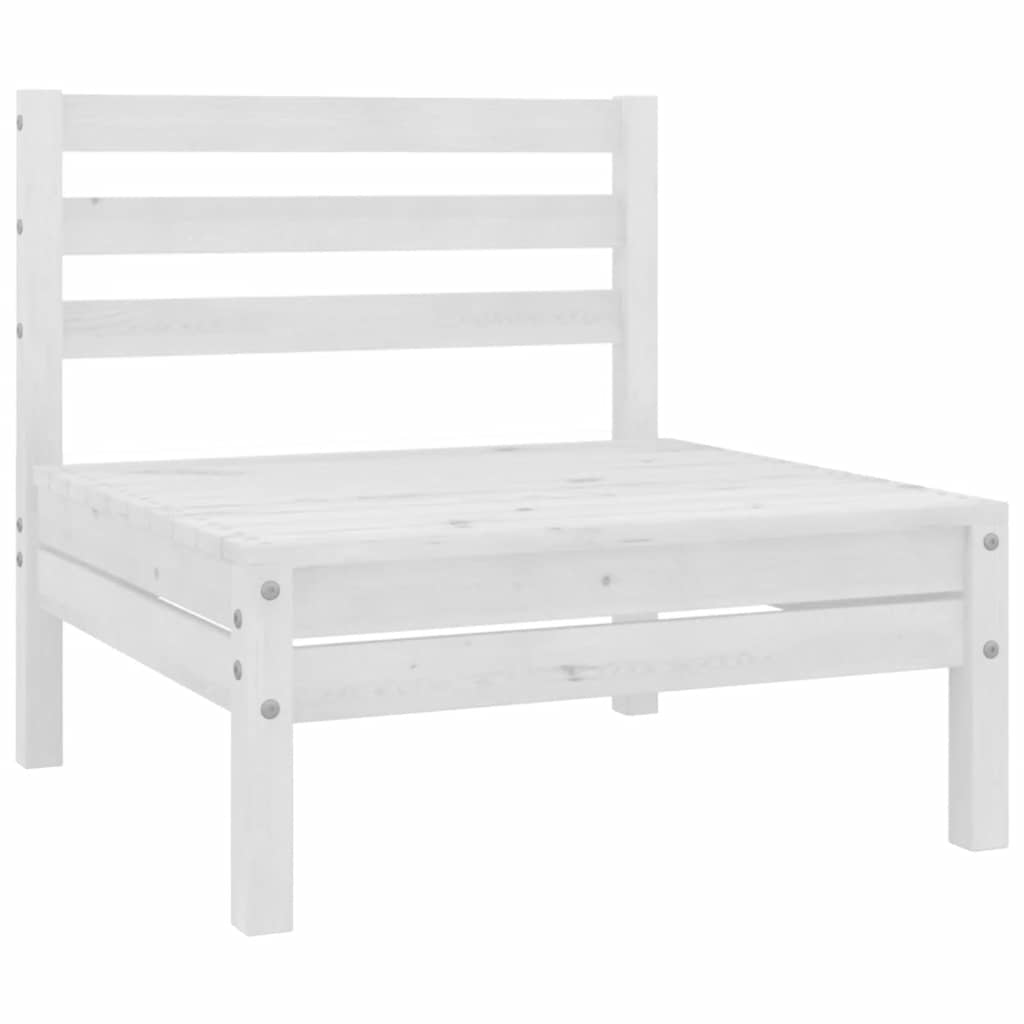 Tuinmiddenbanken 4 st massief grenenhout wit – afbeelding 2