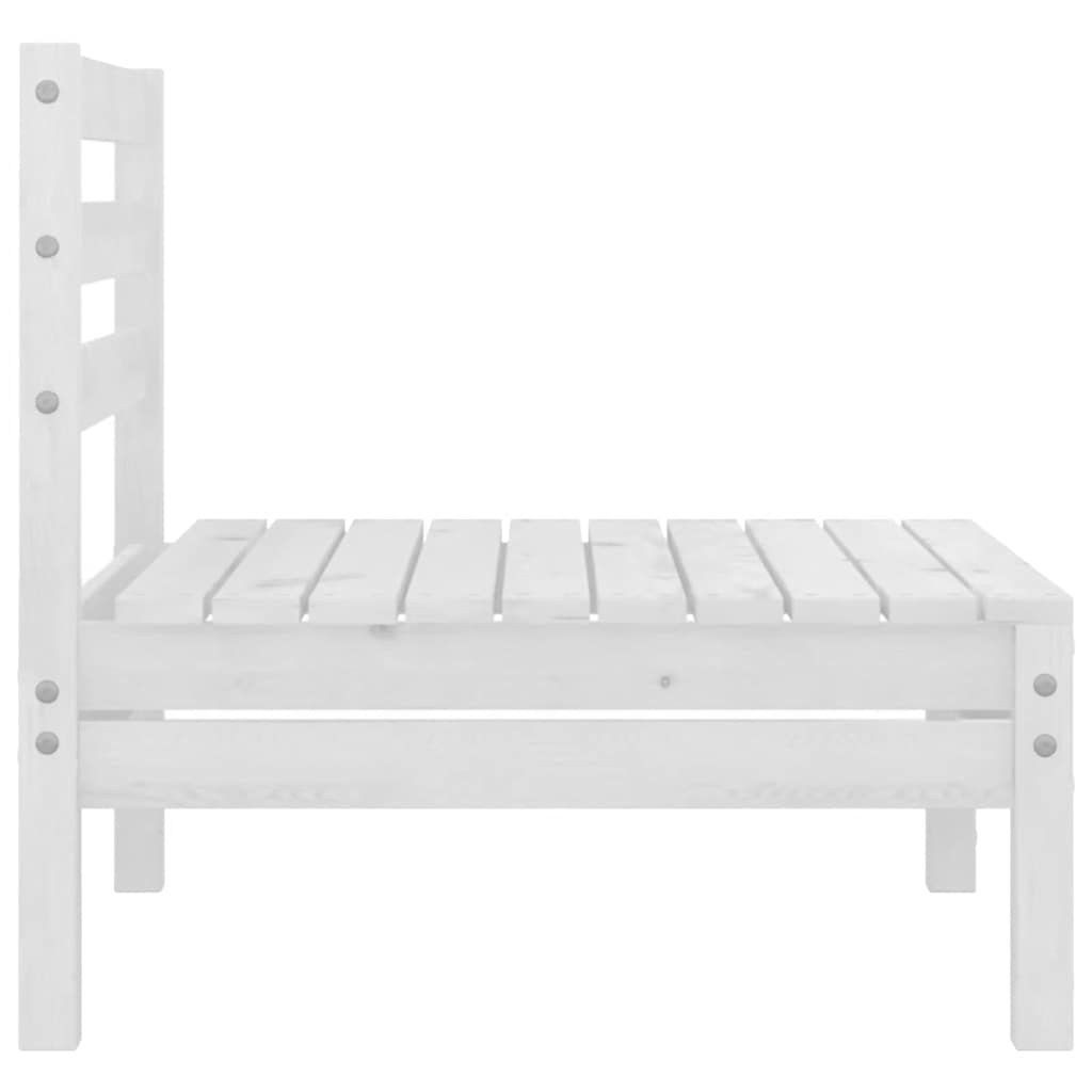 Tuinmiddenbanken 4 st massief grenenhout wit – afbeelding 4