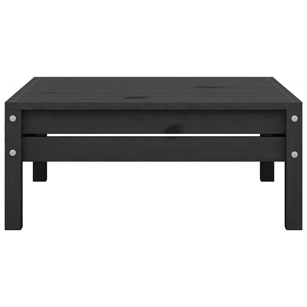 4-delige Loungeset massief grenenhout zwart – afbeelding 10