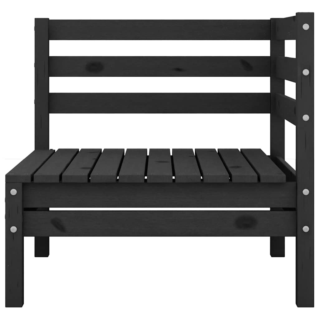 4-delige Loungeset massief grenenhout zwart – afbeelding 3
