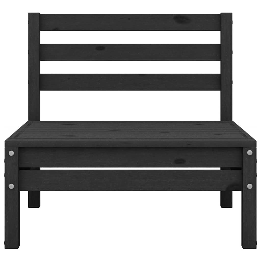 4-delige Loungeset massief grenenhout zwart – afbeelding 6
