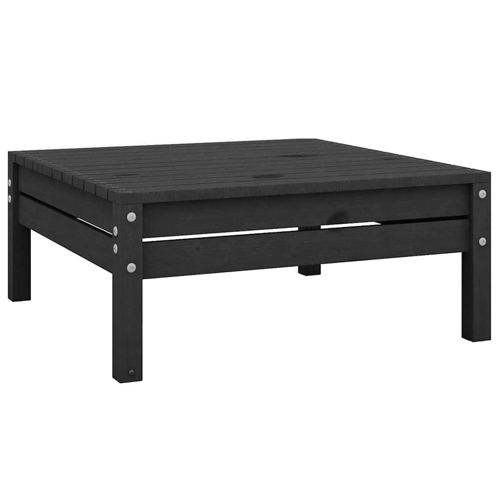 4-delige Loungeset massief grenenhout zwart – afbeelding 9