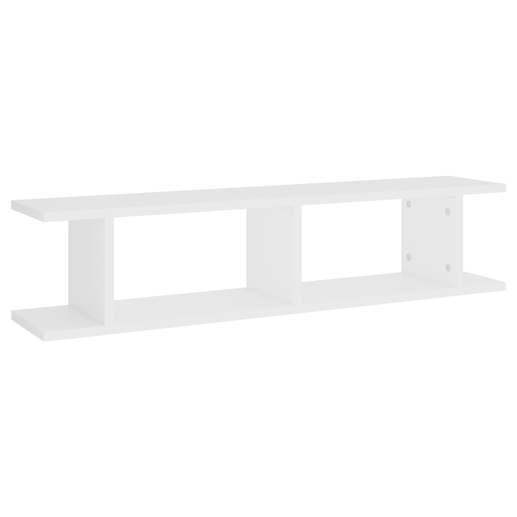 Wandschappen 2 st 90x18x20 cm bewerkt hout wit – afbeelding 4