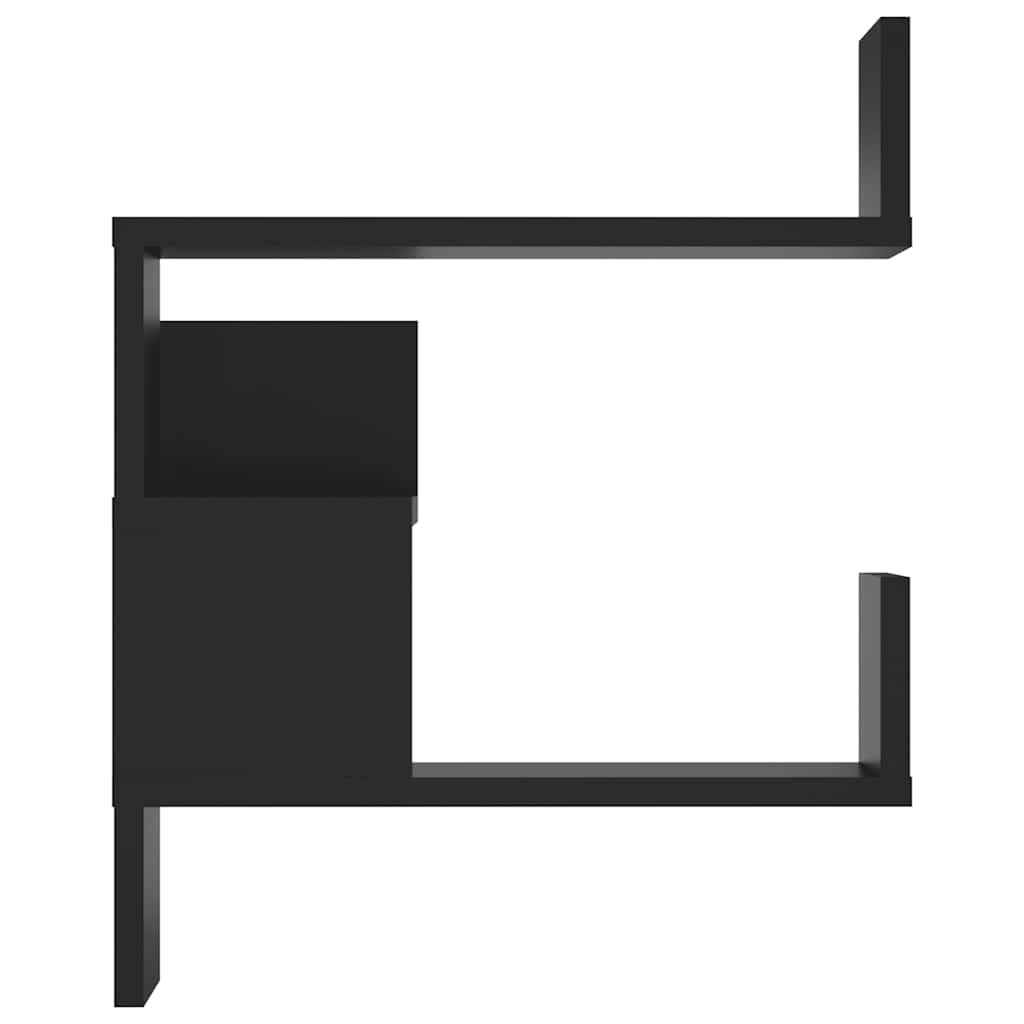 Hoekwandschap 40x40x50 cm bewerkt hout zwart – afbeelding 4