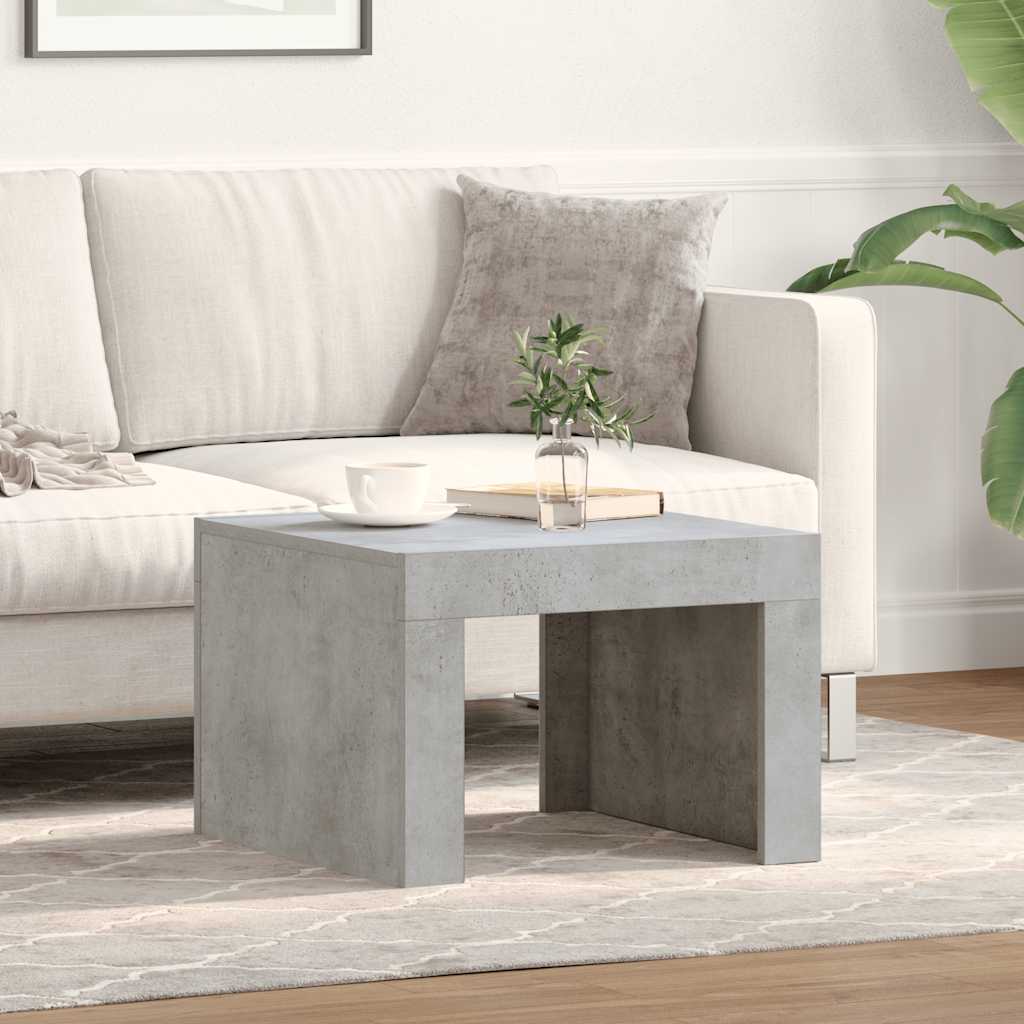Salontafel 50x50x35 cm bewerkt hout betongrijs – afbeelding 1