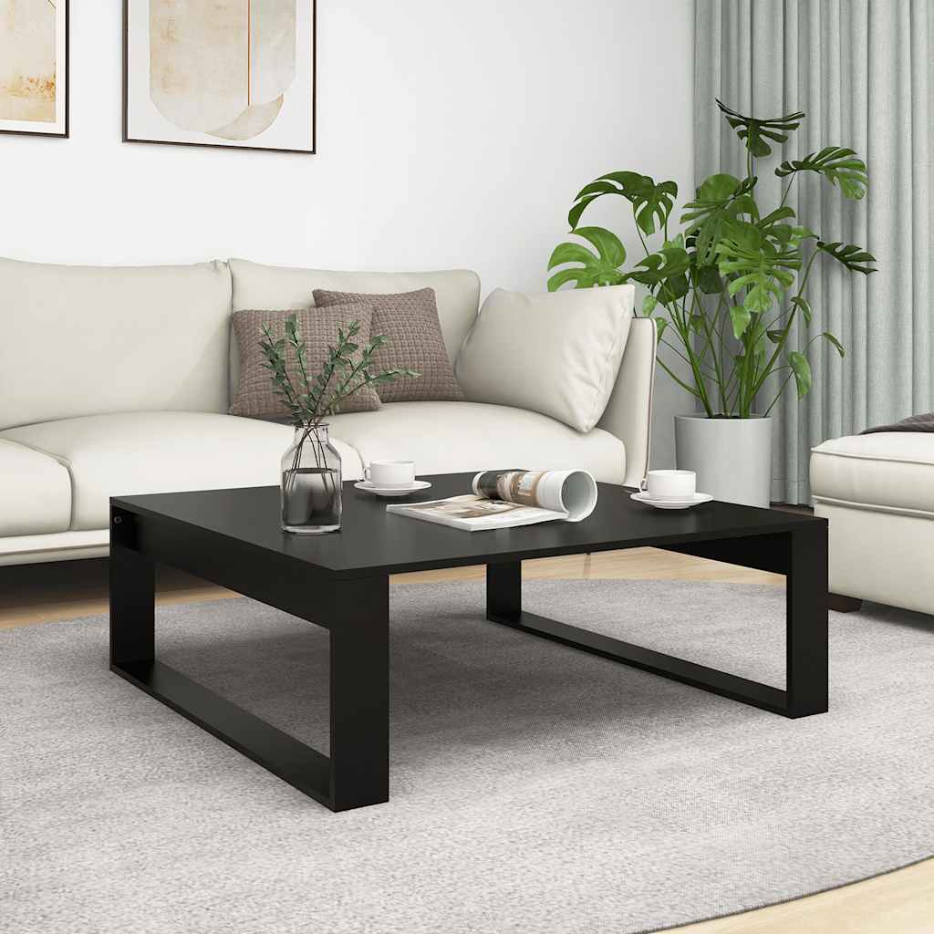 Salontafel 100x100x35 cm bewerkt hout zwart – afbeelding 1