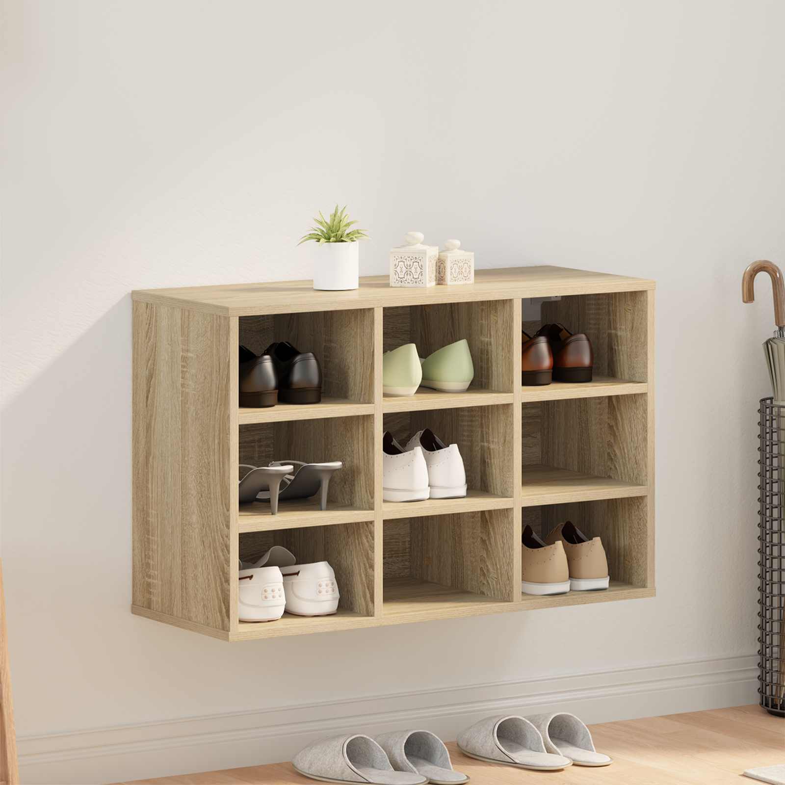 Schoenenkast Sonoma Eiken 77,5 x 30 x 51 cm Bewerkt hout