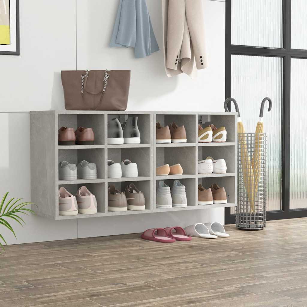 Schoenenkasten 2 st 52,5x30x50 cm betongrijs – afbeelding 1