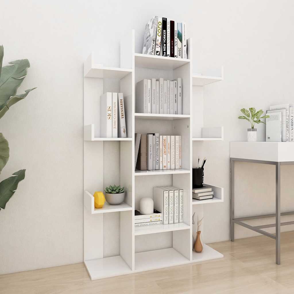 Boekenkast 86x25,5x140 cm bewerkt hout wit