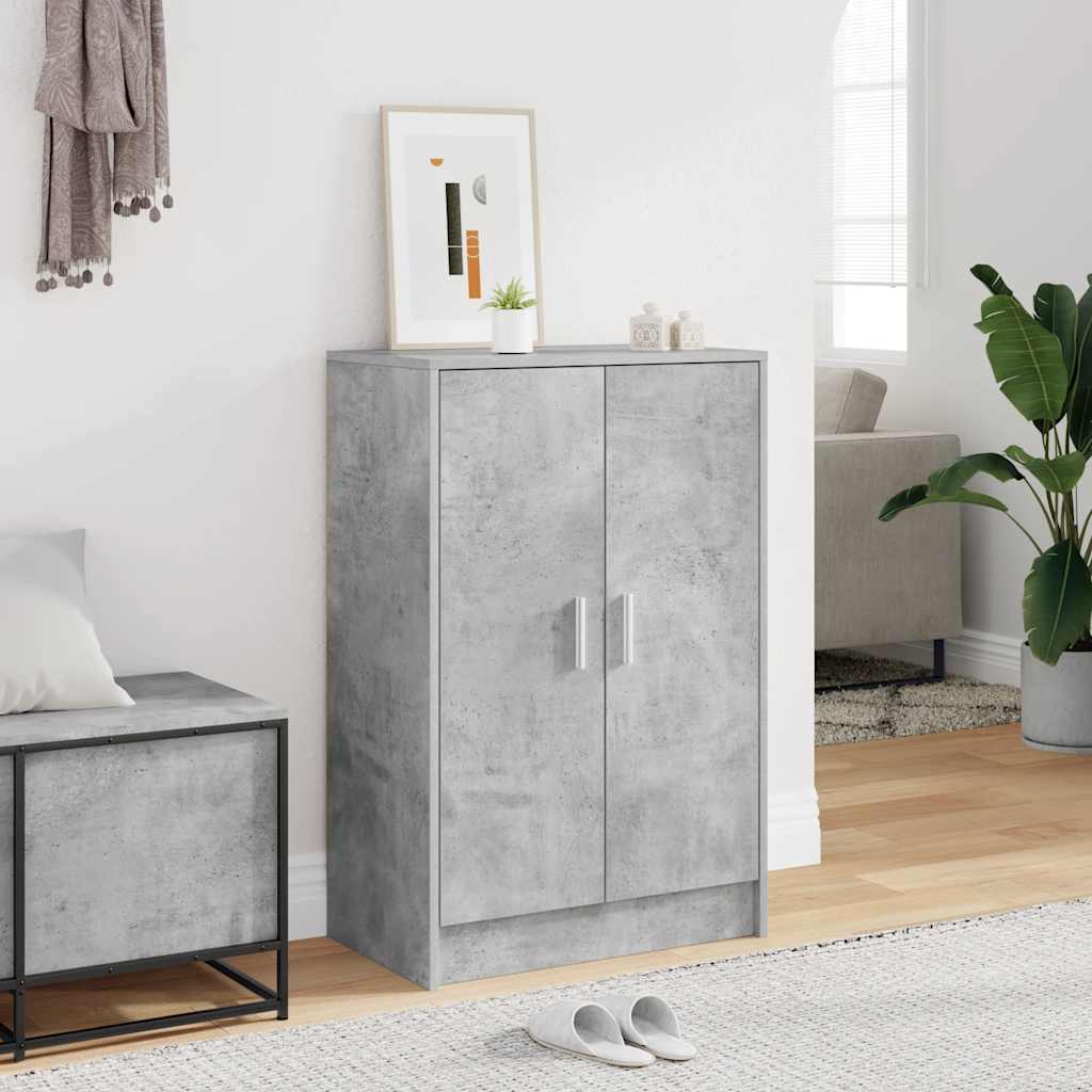 Schoenenkast 60x35x92 cm bewerkt hout betongrijs