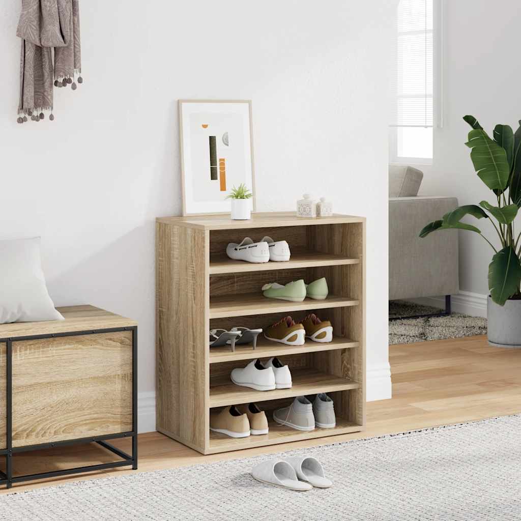 Schoenenkast 60x35x70 cm bewerkt hout sonoma eikenkleurig