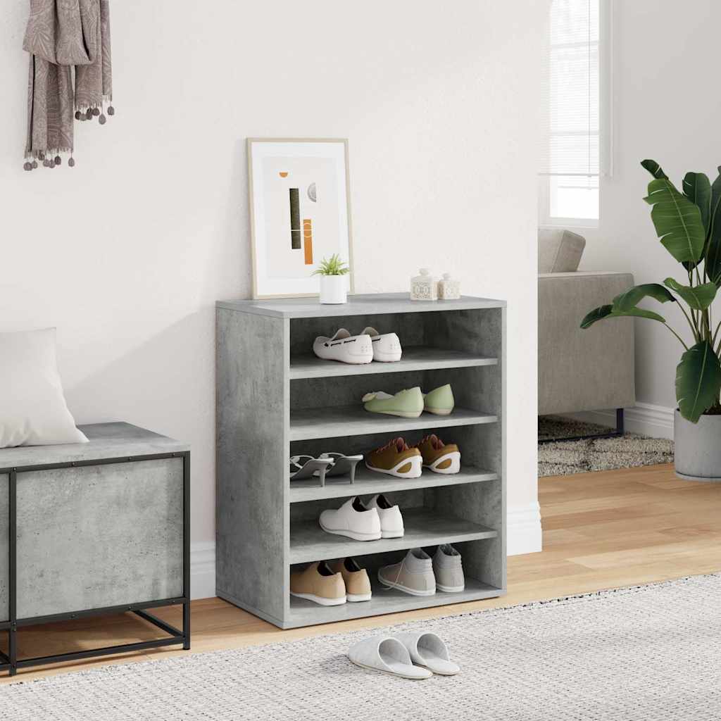 Schoenenkast 60x35x70 cm bewerkt hout betongrijs