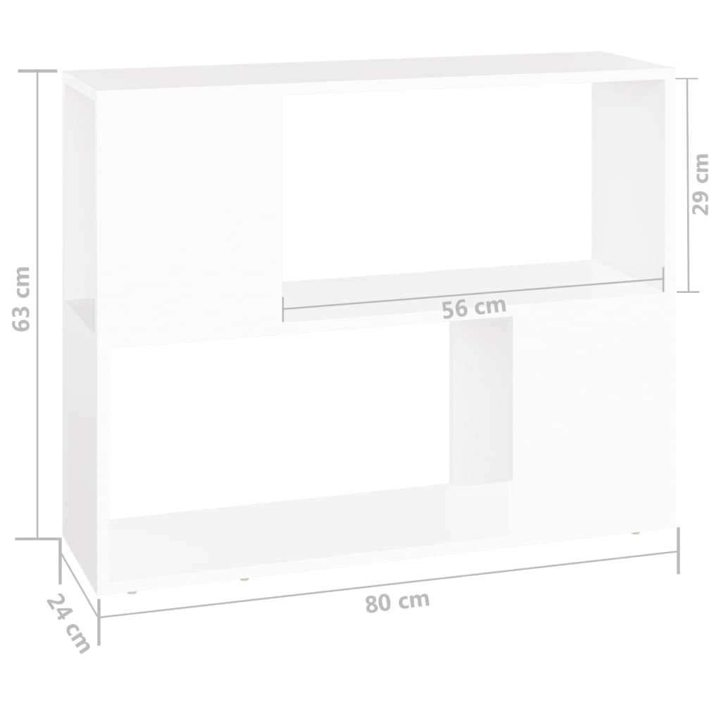 Tv-meubel 80x24x63 cm bewerkt hout wit – afbeelding 7