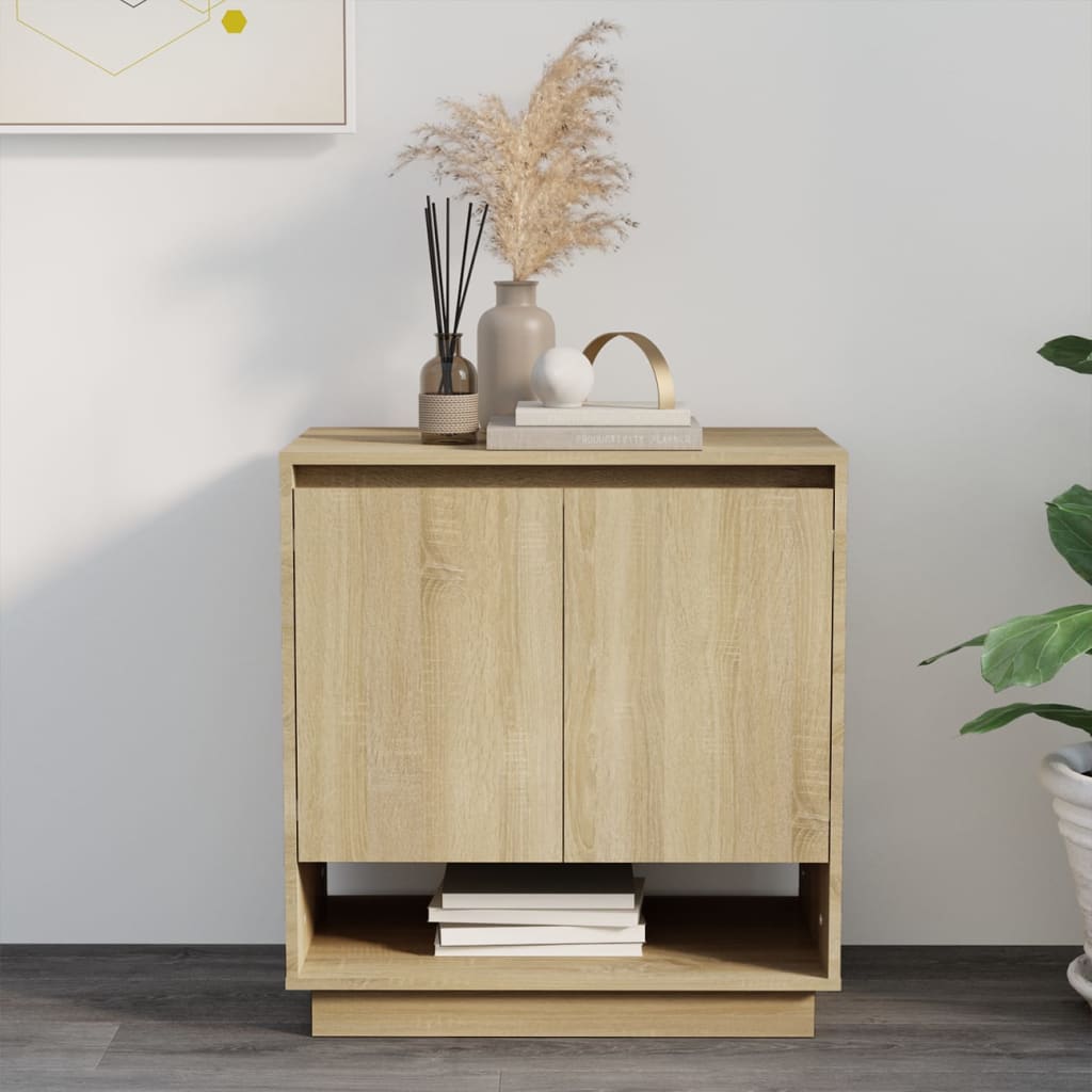 Dressoir 70x41x75 cm bewerkt hout sonoma eikenkleurig